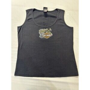 Harley Davidson Women's Tank Top Black Size XL Smokey Mountain Tail Of Dragon H3